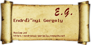 Endrényi Gergely névjegykártya